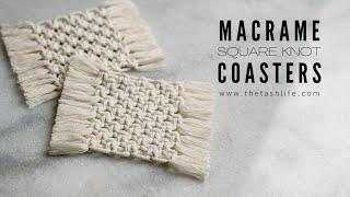 DIY Square Knot Macrame Coaster Tutorial