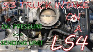 15. LS SWAP, TRUCK INTAKE ON LS4 (Oil pressure sensor) -  Celica GT-SS V8 - Celica GTS