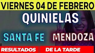 Resultados Quinielas Vespertinas de Santa Fe y Mendoza, Viernes 4 de Febrero