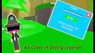 All Codes in Oofing Legends (Roblox)