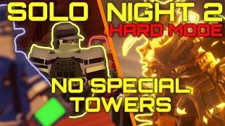 Solo NIGHT 2 HARD MODE Triumph NO SPECIAL TOWERS | TOWER DEFENSE SIMULATOR | ROBLOX