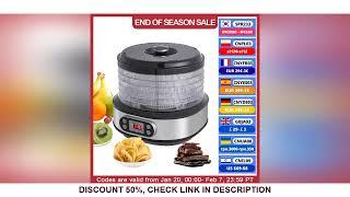 BioloMix 6 Trays Food Dehydrator Fruits Dryer with Digital LED Display For Jerky Herbs MeatVegetable