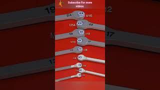 Nut and spanner sizes