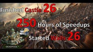 CLASH OF KINGS 250 Hours Speedups: Castle-26 Upgraded & Walls-26 Started | 1080p