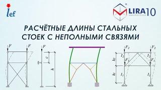 LIRA 10 | Расчётные длины стальных стоек с неполными связями