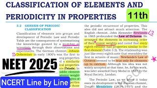 Periodic Properties NCERT Line by Line || NCERT HIGHLIGHTS| Periodic Table #class11 #neet2025 #neet