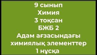 9 сынып Химия 3 тоқсан БЖБ 2 Адам ағзасындағы химиялық элементтер 2 нұсқа