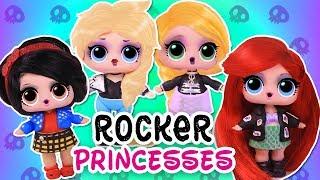  ROCKER DISNEY PRINCESSES  with CUSTOM LOL DOLLS! Toy Transformations