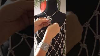 Crystal Macrame Overhand Knot jewelery  Strass Makramee Knoten Schmuck  макраме украшение из страз