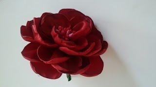 Мастер класс: пышная роза из лент/How to make a rose out of satin ribbons/handmade fabric flowers