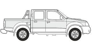 How to Draw a Nissan Navara Pick-up / Как нарисовать Nissan Navara Pick-up