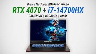 GeForce RTX 4070 Laptop (115W) + Core i7-14700HX: Test in 16 games at 1080p