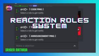 Discord Tutorials: How To Create & Code A Dropdown Menu Reaction Role System For Your Discord Bot