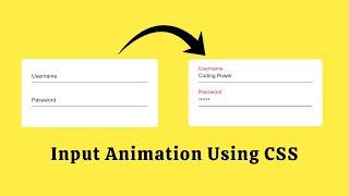 Awesome Input Animation using HTML & CSS | Input Animations With HTML And CSS