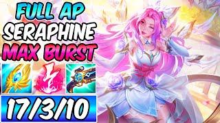 MAX BURST FULL AP SERAPHINE MID - LUDEN'S & ELECTROCUTE | New Build & Runes | League of Legends