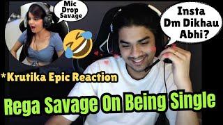 Rega Mic Drop Savage Moment | Krutika Epic Reaction 🫣 #rega #regaltos