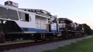 CSXT W054 & L031 with (Solo NS C44-9W) Great P5 Horn Pulling a ballast cleaner & L031 All 3 GEVOs!!