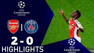 Bukayo Saka Goal | Arsenal vs PSG 2-0 Highlights | UEFA Champions League 2024