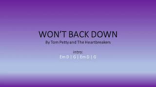 Won't Back Down by Tom Petty - Easy chords and lyrics