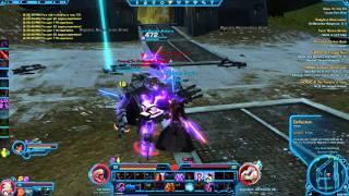 SWToR Final Beta - Sith Assassin Combat (Random mob group on Taris)