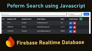 Search/Filter Records in Table | Firebase Realtime Database using JavaScript