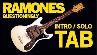 Ramones (Amended TAB) Guitar Play-along - "QUESTIONINGLY" on Johnny Ramone style guitar.