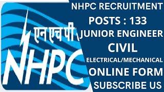 NHPC LIMITED JUNIOR ENGINEER RECRUITMENT 2022 | NHPC JE (CIVIL/ELECTRICAL/MECHANICAL) RECRUITMENT