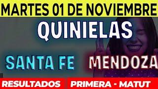 Quinielas Primera y matutina de Santa Fé y Mendoza, Martes 1 de Noviembre