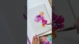 So relaxing  to paint loose flowers -- #learntopaint #loosewatercolour