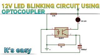 12V LED BLINKING | FLASHER WITH OPTOCOUPLER #easyproject4u #ledblinking