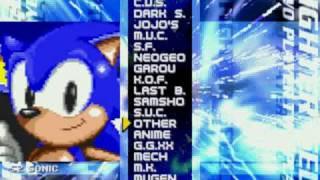 My Mugen Roster and Gameplay of ssbb sonic anime ver and x