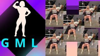 muscle girl lift and carry a girl while workouting