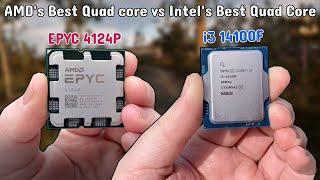 AMD EPYC 4124P vs Intel Core i3 14100F - Which Is The King of Quad Cores?