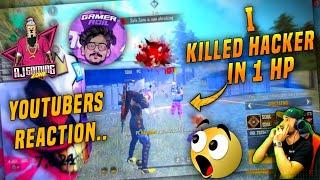 1hp യിൽ Hacker നെ Headshot അടിച്ചപ്പോൾ..|| Youtubers ReactionFree Fire #SOULPC