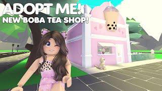 BOBA TEA SHOP Tour & Speedbuild in Adopt me!  *BUBBLE TEA* #roblox #adoptme #bobatea