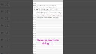 2.76 Write a python program to reverse words in a string? #pythontricks #coding