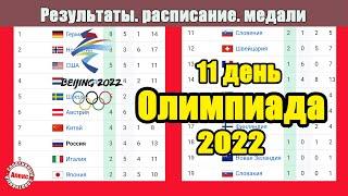 Олимпиаде 2022. 11 день. Результаты. Расписание. Медальный зачёт. У России +2 медали.