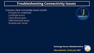 Troubleshooting Connectivity Issues In Microsoft Exchange 2016/19