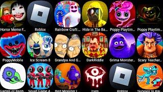 Roblox,Poppy Playtime Chapter 3,Ice Scream 8,Grimace Monster,Garten Of Banban 4,Troll Horror,Eyes...