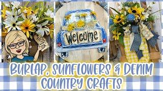  Country Crafts using Burlap, Sunflowers & Denim 