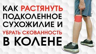 Как РАСТЯНУТЬ подколенное СУХОЖИЛИЕ. 7 ЭФФЕКТИВНЫХ упражнений. Убираем СКОВАННОСТЬ КОЛЕНА.