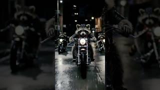 Midnight Snack Heist: Raccoon Biker Gang on the Loose!#darkroads #richardrider #radmovie #runaways
