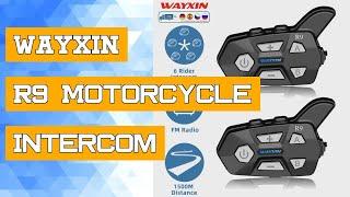 WAYXIN R9 Motorcycle Intercom Helmet Headsets 6 Rider, BT5.0 Communication Interphone, Intercomunica