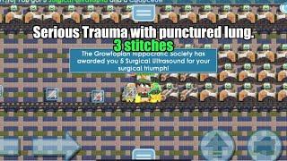 Growtopia Surgery serious trauma with punctured lung with 3 stitches.