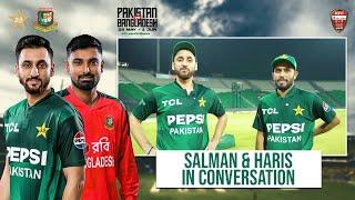 Pakistan T20I captain Salman Ali Agha and centurion Mohammad Haris in conversation ️| PCB | M2N1A