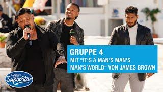 Gruppe 04: Karl, Serrano & Starian mit "It's an Man's Man's World" von James Brown