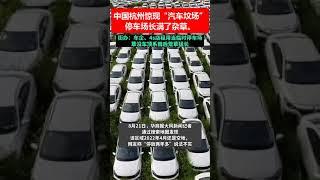 中國杭州惊現“汽車墳場”，上千輛新能源汽車被棄，停車場長滿了雜草。 