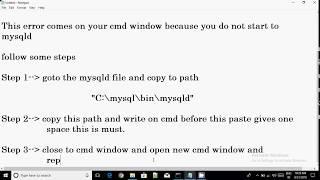 ERROR 2003 (HY000): Can't connect to MySQL server on 'localhost' (10061) without use Xammp