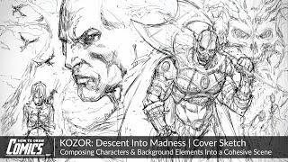 KOZOR No.1 Cover Sketch | Composing Characters & Background Elements Into a Cohesive Scene