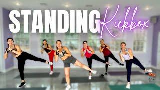 NO JUMPING STANDING ABS CARDIO | Kickbox & Arm Sculpt